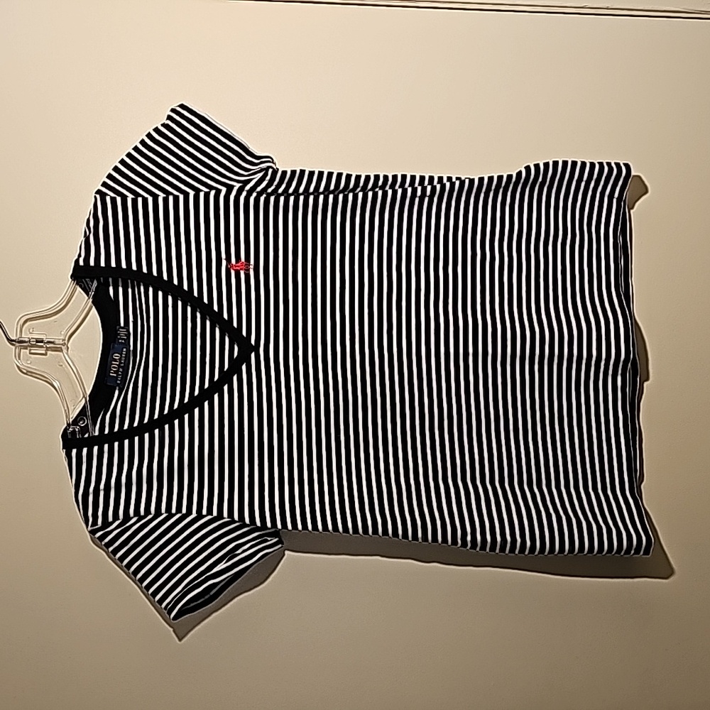 Polo Ralph Lauren SP Striped V Neck T Shirt 100% Cotton